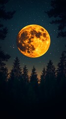 Fototapeta premium Starry night horizon with crescent moon silhouette high resolution hd image