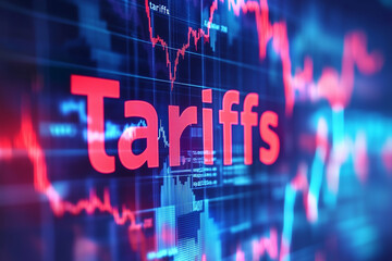 Word 'Tariffs' on the Background of Economic Themes: Analyzing the Impact on International Trade Relations, Political Situation, and Trade War Disputes Over Imports and Exports