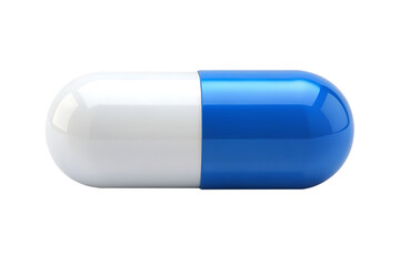 drug or pill blue and white realistic 3d isolated on white background PNG.GENERATIVE AI