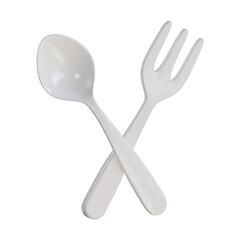 Spoon fork 3d render icons 