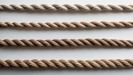 Ropes of varying thickness isolated against a white background.