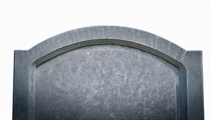 gray stone headstone with a white trim