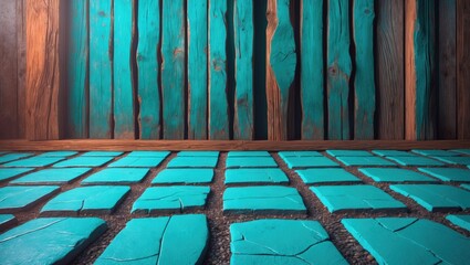 brick floor with a wooden backdrop