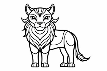 coloring page line art silhouette black vector