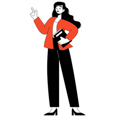 Flat Teacher Illustration