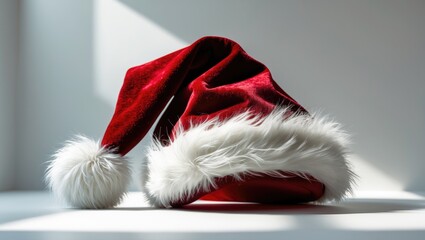 Santa Hat isolated on a backdrop with clipping path, complete depth of field.