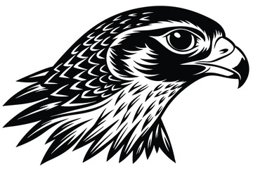 Monochromatic Falcon Head Profile Detailed