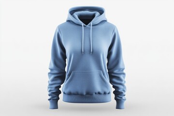 Light Blue Hoodie Isolated Displayed for Fashion Apparel Product Presentation