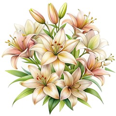 a cluster of lilies elegant and detailed lines