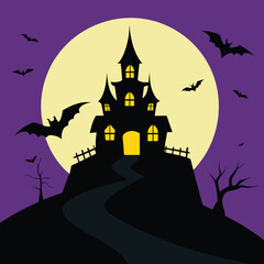 halloween background with haunted house