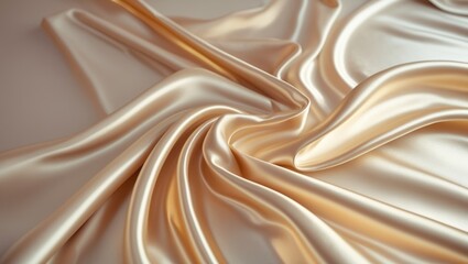 Fototapeta premium Light soft brown yellow silk satin. Gradient. Dusty gold hue. Golden luxury refined beauty premium abstract backdrop. Shiny, shimmer. Curtain. Drapery. Fabric, cloth texture.