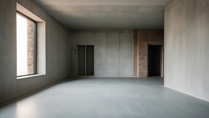 Obraz premium interior of the apartment without decoration in white shades. unfinished surfaces