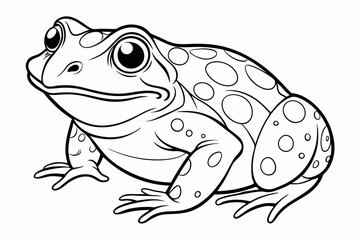 coloring page line art the african bullfrog vector