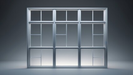 Large Clear Isolated Steel Office Windows for Interior Design, Modern House Decoration