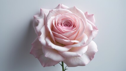 Fototapeta premium Pink rose flower on a white background, featuring soft focus and a clipping path.