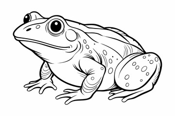 coloring page line art the african bullfrog vector