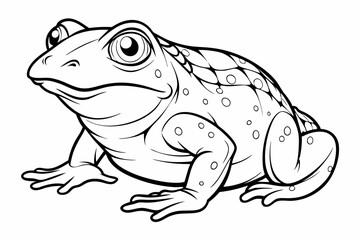coloring page line art the african bullfrog vector
