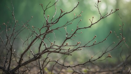 The branches, bare of leaves, showcase buds that are enlarging. With the warmth, tender vibrant leaves will surface, life stirs after winter. Nature rejuvenates itself.