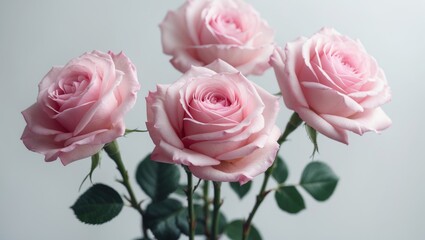 pink rose flower on a white backdrop