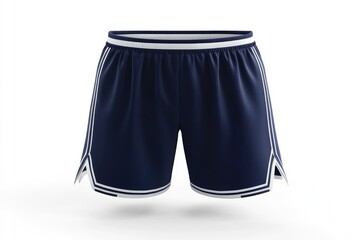 Isolated Blue Basketball Shorts with White Stripes Athletic Apparel Concept
