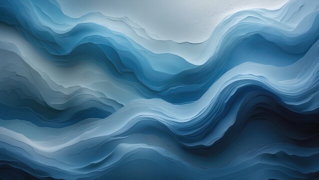 Modern abstract background in blue. Texture of blue plaster. Effects created by brush and trowel techniques on the wall.