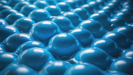 Background of clear plastic bubble wrap. Close-up view of material utilized for packaging and safe transport of glass and fragile items. Translucent plastic surface. Circular bubbles.