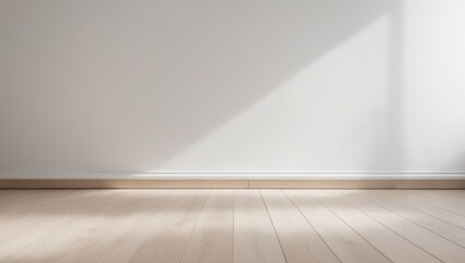 light oak laminate featuring a white baseboard and a white wall as a backdrop for design concepts