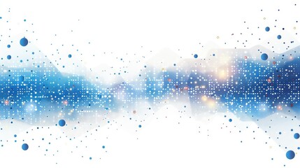 Obraz premium 2d vector logo graphic corporate , clean lines square border with very simple scatterplot chart in middle in blues and with white background 