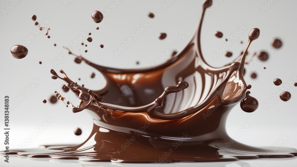 Poster image of dark chocolate splash isolated on a background.