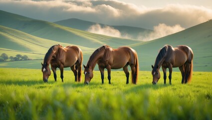 Obraz premium Horses in the meadow.