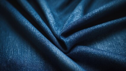 Obraz premium Blue jean fabric texture. Plain denim cloth textile backdrop. Soft textile. Flat cotton surface. Grunge design structure. Dark material. Vintage aesthetic.