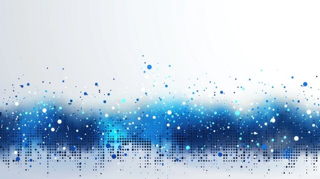 2d vector logo graphic corporate , clean lines square border with very simple scatterplot chart in middle in blues and with white background 