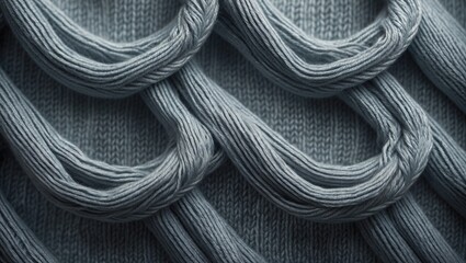Handcrafted grey wool knitting texture background