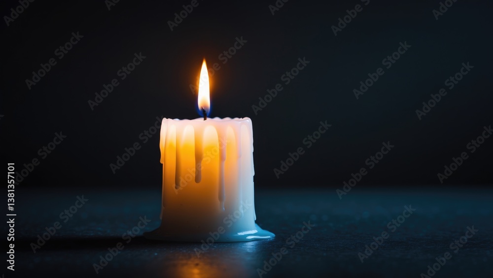 Poster illuminate the darkness with a flickering candle, casting a cozy glow against a dark background, cre