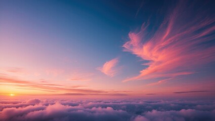 Natural background theme Sunset and cloud scenery