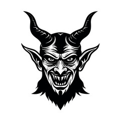 Editable Devils Head Black Vector for Designers

