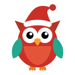 Naklejka premium owl with christmas hat