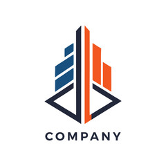 Clean and Minimalist Construction Company Logo Design for Modern Corporate Branding
