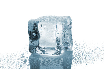 Ice cube with reflection