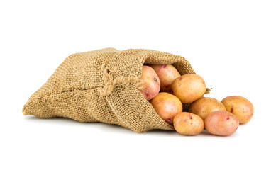 Burlap sack of potatoes