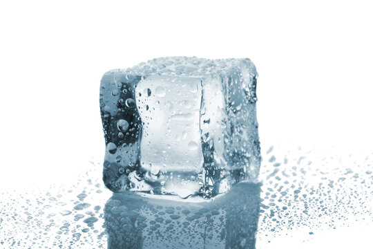 Ice cube with reflection