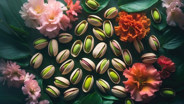 In a flourishing garden, pistachios contribute a distinctive element of elegance and flavor.