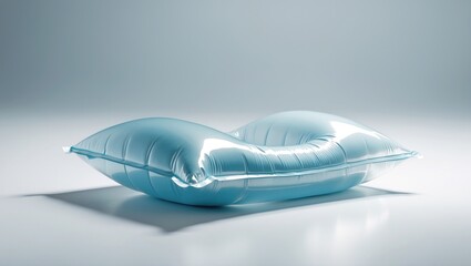 Inflatable air cushion plastic bag isolated on background