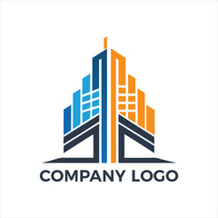 Obraz premium Clean and Minimalist Construction Company Logo Design for Modern Corporate Branding