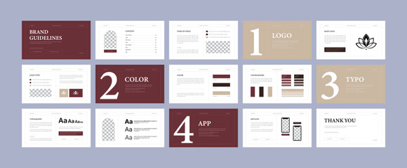 Complete Professional Brand Identity Guideline Template | Editable Brand Book Template for Your Business | Simple Branding Strategy Document with Logo, Typography, and Color Palette