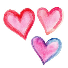Three Hearts Art on transparent background