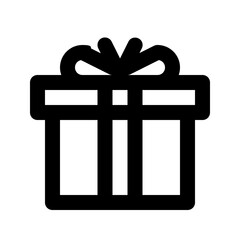 Gift box thin line icon. Customer gift isolated symbol.