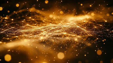 Golden Network Abstract Background