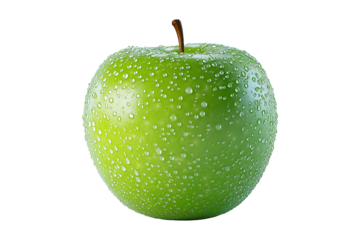 Fresh green apple with Measuring tape isolated on white or transparent background.