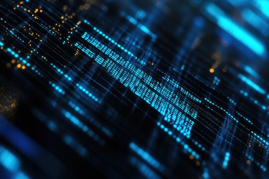 Financial data processing illustrating digital activity with Botswana flag background, financial data processing over flag of botswana